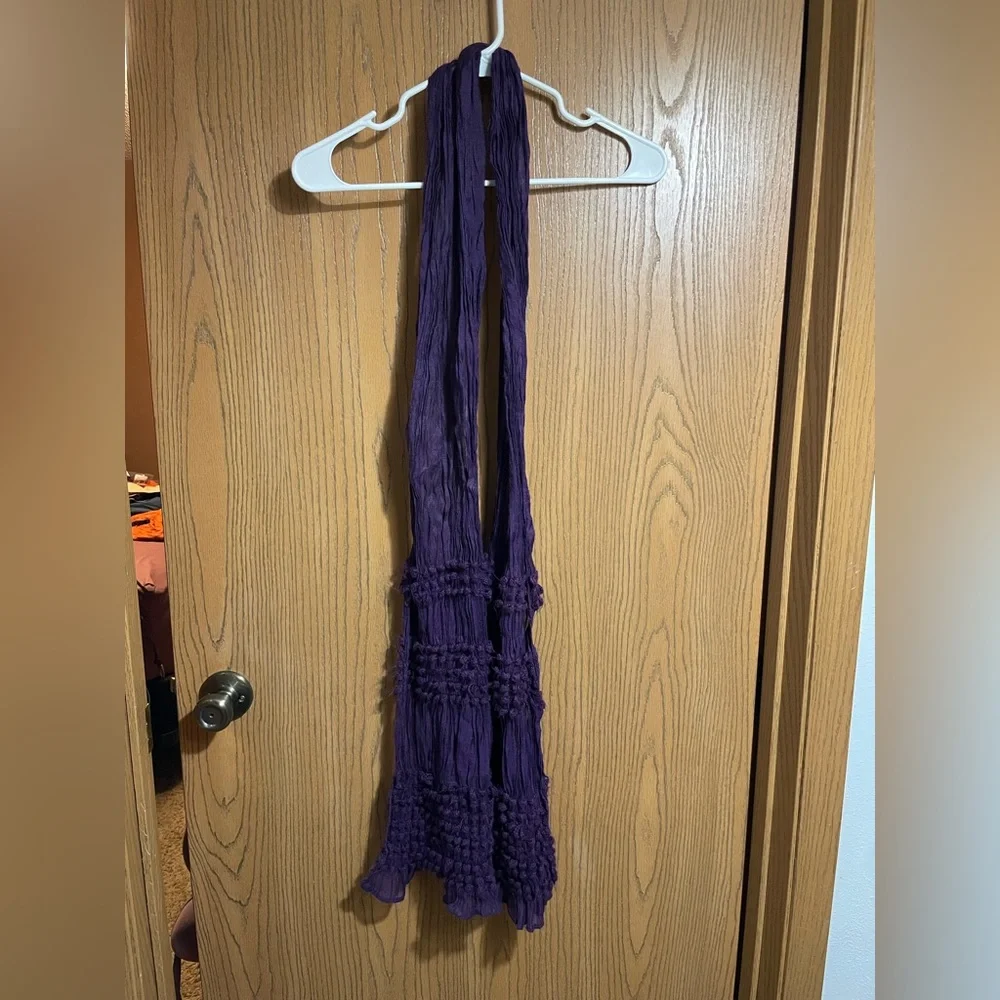 Eggplant Purple Ruched Scarf